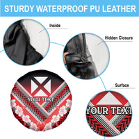 Personalised Wallis et Futuna Spare Tire Cover Hibiscus and Polynesian Tribal Tattoos LT9 - Polynesian Pride