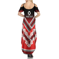 Personalised Wallis et Futuna Summer Maxi Dress Hibiscus and Polynesian Tribal Tattoos LT9 - Polynesian Pride