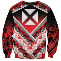 Personalised Wallis et Futuna Sweatshirt Hibiscus and Polynesian Tribal Tattoos LT9 Unisex Red - Polynesian Pride