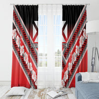 Personalised Wallis et Futuna Window Curtain Hibiscus and Polynesian Tribal Tattoos LT9 - Polynesian Pride