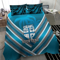 Custom Fiji Rugby Bedding Set Fijian Warrior With Polynesian Tribal Tattoos