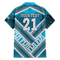 Custom Fiji Rugby Hawaiian Shirt Fijian Warrior With Polynesian Tribal Tattoos LT9 - Polynesian Pride