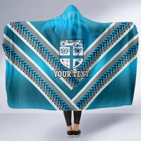 Custom Fiji Rugby Hooded Blanket Fijian Warrior With Polynesian Tribal Tattoos