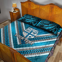 Custom Fiji Rugby Quilt Bed Set Fijian Warrior With Polynesian Tribal Tattoos