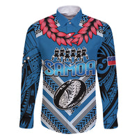 Custom Manuma Samoa Rugby Family Matching Long Sleeve Bodycon Dress and Hawaiian Shirt Ula fala Samoan Siva Tau Tribal