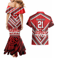 Custom Tonga Rugby Couples Matching Mermaid Dress and Hawaiian Shirt Tonga Sipi Tau Ngatu Tribal Pattern LT9 - Polynesian Pride