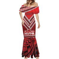 Custom Tonga Rugby Mermaid Dress Tonga Sipi Tau Ngatu Tribal Pattern LT9 - Polynesian Pride