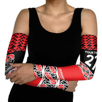New Zealand Rugby Pacific Custom Arm Sleeves Whatumoana Maori Kowhaiwhai Pattern - Polynesian Pride