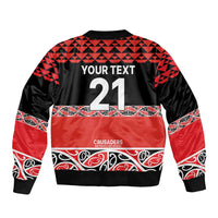 New Zealand Rugby Pacific Custom Bomber Jacket Whatumoana Maori Kowhaiwhai Pattern