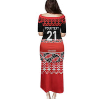 New Zealand Rugby Pacific Custom Family Matching Puletasi and Hawaiian Shirt Whatumoana Maori Kowhaiwhai Pattern