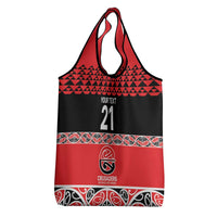 New Zealand Rugby Pacific Custom Grocery Bag Whatumoana Maori Kowhaiwhai Pattern
