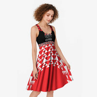 New Zealand Rugby Pacific Custom Midi Dress Whatumoana Maori Kowhaiwhai Pattern - Polynesian Pride