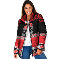 New Zealand Rugby Pacific Custom Padded Jacket Whatumoana Maori Kowhaiwhai Pattern - Polynesian Pride