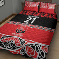 New Zealand Rugby Pacific Custom Quilt Bed Set Whatumoana Maori Kowhaiwhai Pattern