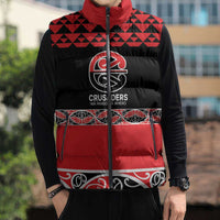 New Zealand Rugby Pacific Custom Sleeveless Puffer Jacket Whatumoana Maori Kowhaiwhai Pattern - Polynesian Pride