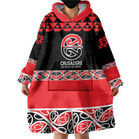 New Zealand Rugby Pacific Custom Wearable Blanket Hoodie Whatumoana Maori Kowhaiwhai Pattern