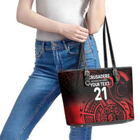 New Zealand Rugby Pacific Custom Leather Tote Bag Whatumoana Maori Tribal Tattoo