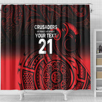 New Zealand Rugby Pacific Custom Shower Curtain Whatumoana Maori Tribal Tattoo