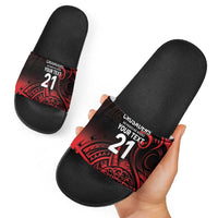 New Zealand Rugby Pacific Custom Slide Sandals Whatumoana Maori Tribal Tattoo - Polynesian Pride