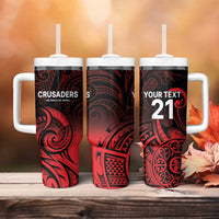 New Zealand Rugby Pacific Custom Tumbler With Handle Whatumoana Maori Tribal Tattoo