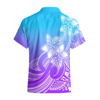 Polynesian Pride Plumeria Flowers Hawaiian Shirt Polynesian Tribal Gradient Purple LT9 - Polynesian Pride