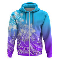 Polynesian Pride Plumeria Flowers Hoodie Polynesian Tribal Gradient Purple LT9 - Polynesian Pride