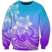 Polynesian Pride Plumeria Flowers Sweatshirt Polynesian Tribal Gradient Purple LT9 Unisex Purple - Polynesian Pride