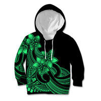 Polynesian Pride Plumeria Flowers Kid Hoodie Polynesian Tribal Green Vibe LT9 Hoodie Green - Polynesian Pride