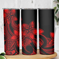 Polynesian Tribal Plumeria Flowers Skinny Tumbler Red Vibe LT9 - Polynesian Pride