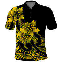 Polynesian Pride Plumeria Flowers Polo Shirt Polynesian Tribal Yellow Vibe LT9 Yellow - Polynesian Pride