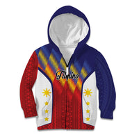Personalized Philippines Eight Rays Sun Kid Hoodie Traditional Filipino Igorot Pattern Motif