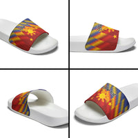 Personalized Philippines Eight Rays Sun Slide Sandals Traditional Filipino Igorot Pattern Motif