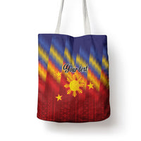 Personalized Philippines Eight Rays Sun Tote Bag Traditional Filipino Igorot Pattern Motif