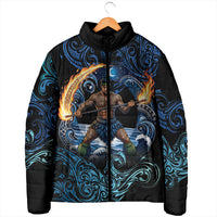 Samoa Siva Afi Padded Jacket Fireknife Fire Dance Pacific Tribal Motif