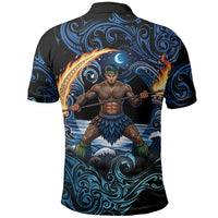 Samoa Siva Afi Polo Shirt Fireknife Fire Dance Pacific Tribal Motif