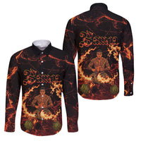Samoa Siva Afi Dance Fireknife Family Matching Long Sleeve Bodycon Dress and Hawaiian Shirt Polynesian Heritage Fire Dance