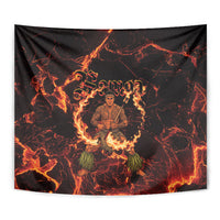 Samoa Siva Afi Dance Fireknife Tapestry Polynesian Heritage Fire Dance