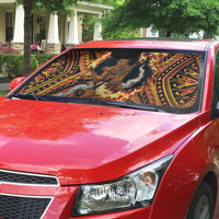 Samoa Siva Afi Dance Fireknife Auto Sun Shade Samoan Tribal Motif Dancing in the Fire