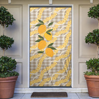 Maku'e Hawaiian Mango Palaka Door Cover Aloha Hibiscus Pikake Lei