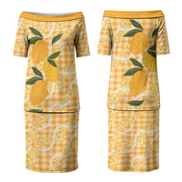 Alani Hawaiian Mango Palaka Family Matching Puletasi and Hawaiian Shirt Aloha Hibiscus Pikake Lei