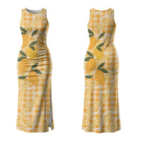 Alani Hawaiian Mango Palaka Family Matching Tank Maxi Dress and Hawaiian Shirt Aloha Hibiscus Pikake Lei