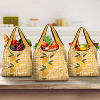 Alani Hawaiian Mango Palaka Grocery Bag Aloha Hibiscus Pikake Lei