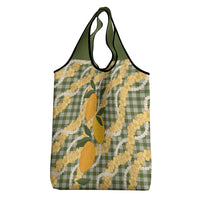 Uliuli Ahiahia Hawaiian Mango Palaka Grocery Bag Aloha Hibiscus Pikake Lei