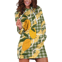 Uliuli Ahiahia Hawaiian Mango Palaka Hoodie Dress Aloha Hibiscus Pikake Lei LT9 Sage Green - Polynesian Pride