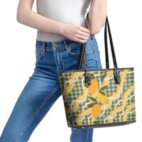 Uliuli Ahiahia Hawaiian Mango Palaka Leather Tote Bag Aloha Hibiscus Pikake Lei