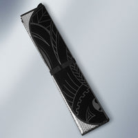 Hawaiian Mango Tribal Tattoo Auto Sun Shade Black White Pacific Traditional Pattern