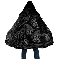 Hawaiian Mango Tribal Tattoo Cloak Black White Pacific Traditional Pattern