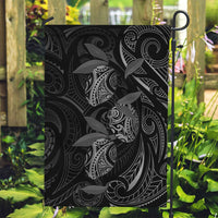 Hawaiian Mango Tribal Tattoo Garden Flag Black White Pacific Traditional Pattern