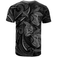 Hawaiian Mango Tribal Tattoo T Shirt Black White Pacific Traditional Pattern