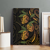 Hawaiian Mango Tribal Tattoo Canvas Wall Art Gold Pacific Traditional Pattern